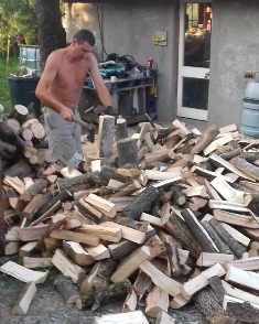 Chopping firewood warms you twice