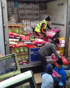 Oil, rice, sugar and flour from a charity in west Wales