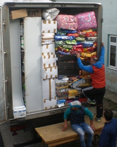 Unloading the delivery from south Wales Unloading the delivery from south Wales