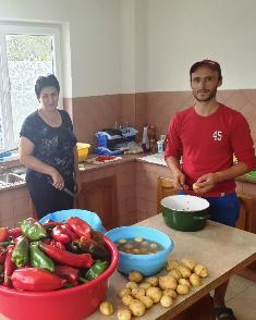 Preparing the vegetables