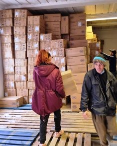 Arrived! Stacked boxes