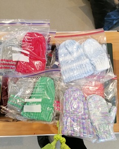 Knitted hats and gloves Knitted hats and gloves
