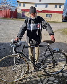 Man with bicycle Man with bicycle