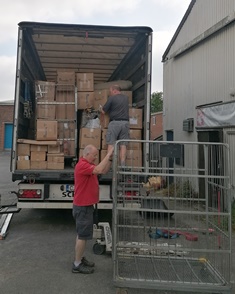 Steve collects the empties